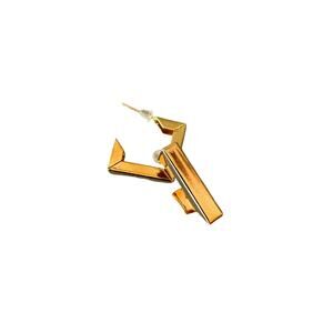 Gold Tone Geometric Square Hoop Earrings 1” Open Post Back Modern Fashion